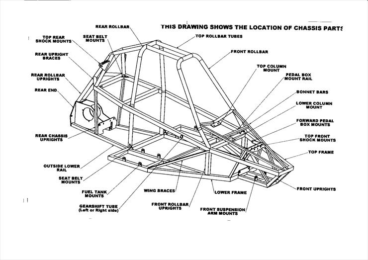 planos buggy buggy drawings - vista frontal  del chasis en 3D.BMP