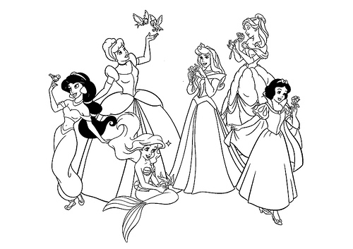 księżniczki - Księżniczki Disneya - kolorowanka 61.jpg