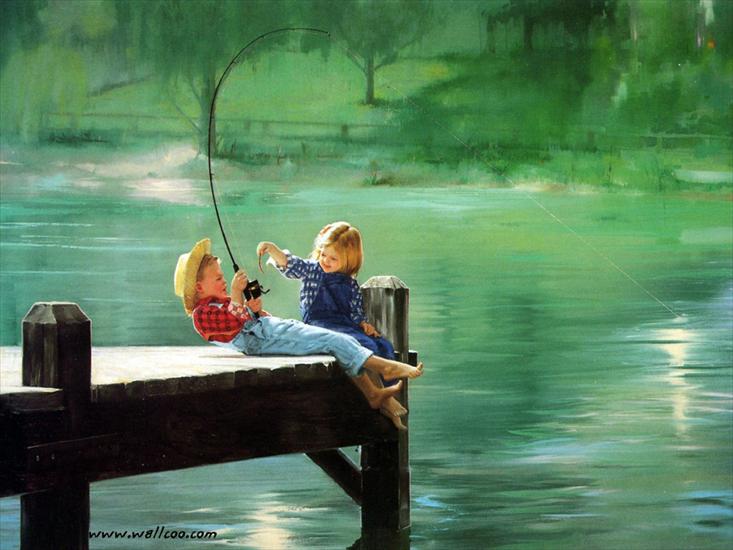 DZIECI W MALARSTWIE - painting_children_kjb_DonaldZolan_79TheBigCatch_sm.jpg