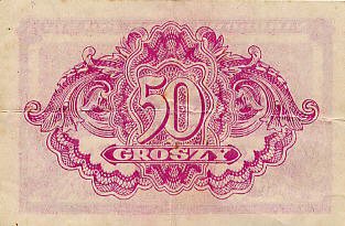 Banknoty Monety Numizmatyka Filatelistyka - PolandP104a-50Groszy-1944-donatedmjd_b.jpg