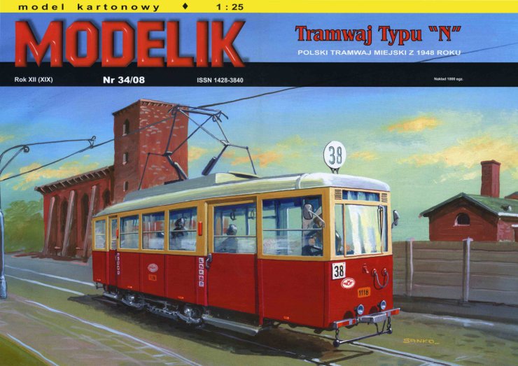 Modelik 2008-34 - Tramwaj typu N polski tramwaj miejski z 1948 roku A3 - 01.jpg