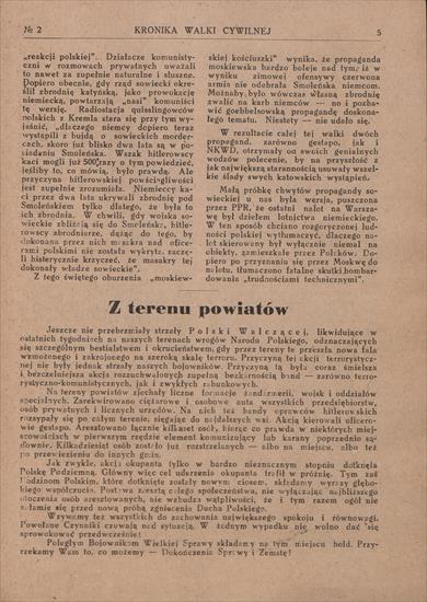 Kronika Walki Cywilnej  organ Kierownictwa Walki Cywilnej - 1943 Kronika Walki Cywilnej  KWC nr 1 str 5.jpg