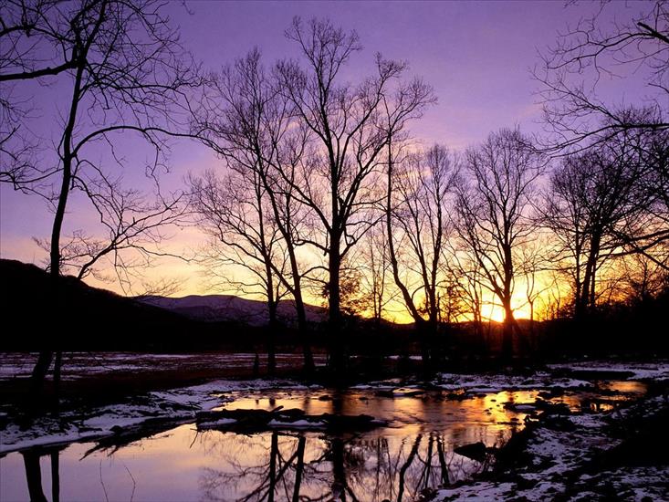 TAPETY WIDOKI - Winter Sunset, Cades Cove, Great Smoky Mountains National Park, Tennessee.jpg