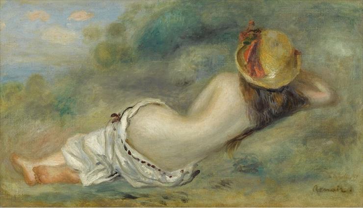 Pierre Auguste Renoir - Pierre Auguste Renoir - Bather in Hat Laying on the Grass, 1892.jpeg