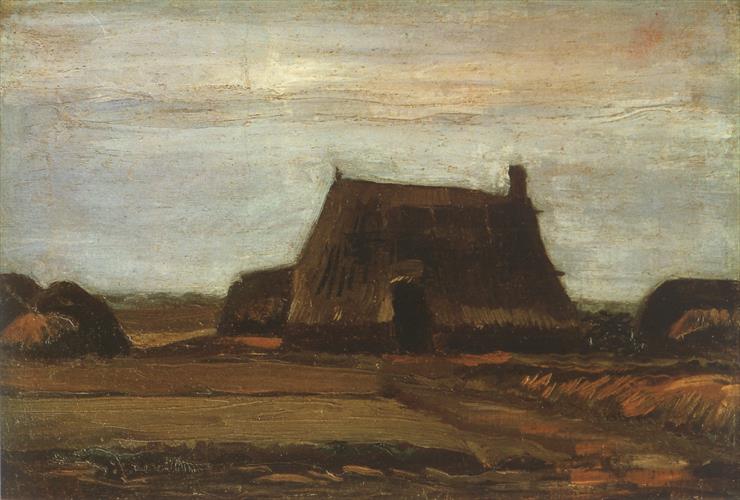 792 paintings 600dpi - 028. Farmhouses with stacks of peat, Drente 1883.jpg