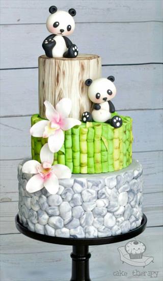 TORTY - Such cuteness Panda Zen Garden Bamboo Orchid Pebbles Wedding Cake.jpg