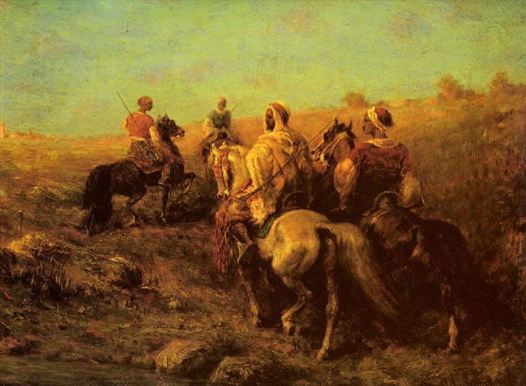 Adolf Schreyer 1828-1899 - Screyer_Adolf_Arabian_Horsemen_Near_A_Watering_Place.jpg