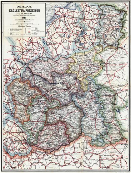 Stare Mapy Polski - MAPA KROLESTWA POLSKIEGO 1917r.jpg