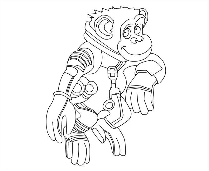 Małpy w kosmosie - małpy w kosmosie - kolorowanka 9.gif