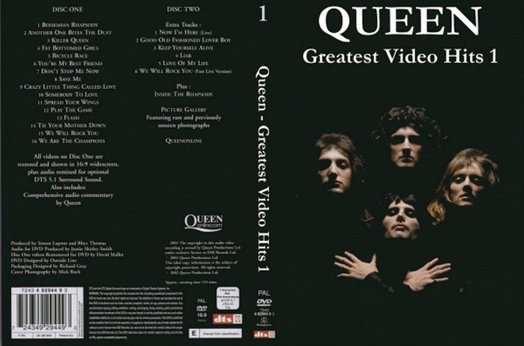 OKŁADKI DVD -MUZYKA - Queen - Greatest video hits 1.jpg