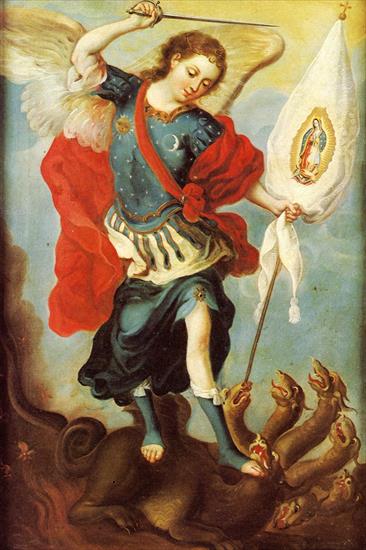 Swieci - The Archangel Saint Michael, with an Our Lady of Guadalupe flag.jpg