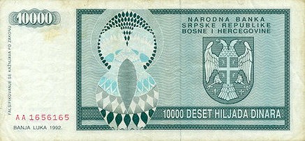 BOŚNIA I HERCEGOWINA - 1992 - 10 000 dinarów Serbów bośniackich b.jpg