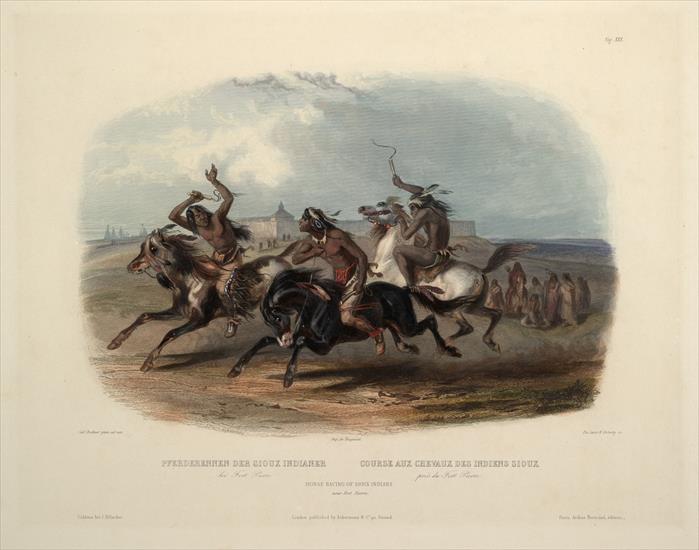 1809-1893 Karl Bodmer - 1839 Karl Bodmer 30 - Horse Racing Of Sioux Indians Near Fort Pierre.jpg
