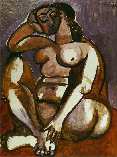 Picasso 1956 - Picasso Femme nue accroupie. 2-January 1956. 130 x 97 cm. Oi.jpg